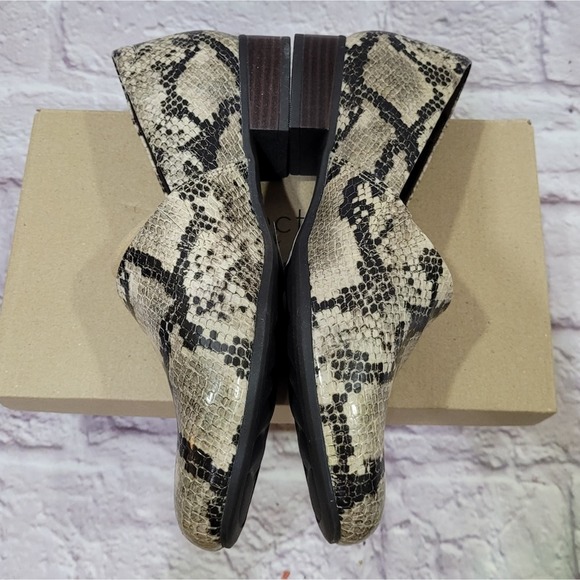 Clarks Collection Juliet Palm Taupe Snake Print Loafers - Picture 7 of 9